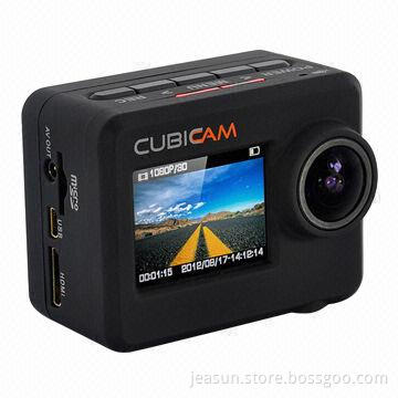 Sports Camera Cubicam, Waterproof 1,080 Pixels HD, with Body Strap and Multiple-mount